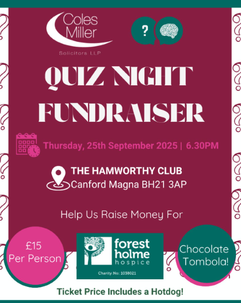 Coles Miller Quiz Night with Forest Holme Hospice