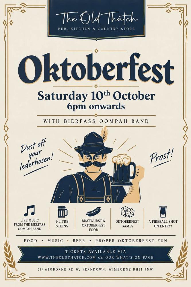 Celebrate Oktoberfest, Bavarian Style at The Old Thatch!